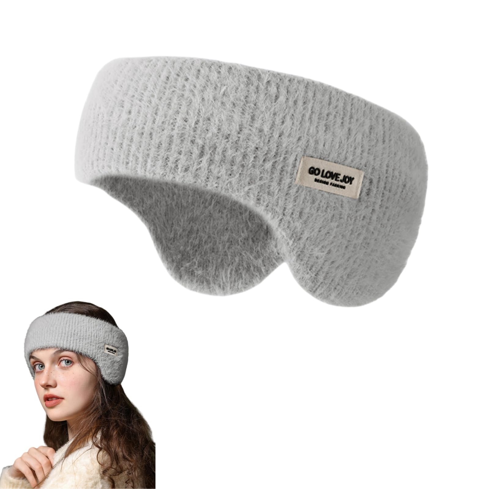 Soundproof Ear Muffs for Sleeping,Noise Cancelling Ear Defenders,Eye Mask for Sleeping,Noise Cancelling Sleep Headband,Winter Warm E/ar Muffs,Portable Slee/ping E/ar Mu/ffs,Ea/r Defenders Adult(Grey)