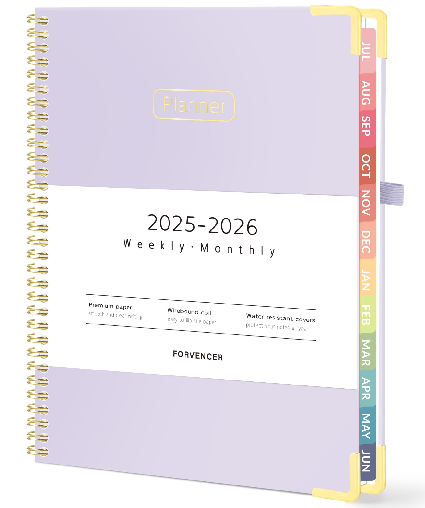 Photo 1 of Forvencer Academic Planner 2025-2026, Hardcover Weekly & Monthly Calendar Planner, July 2025 - June 2026, 8.5" x 11", Daily Agenda Book with Tabs, College Organizer Notebook, School Supplies for Student Teacher Classroom, Purple