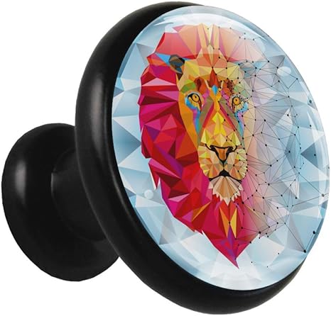 Soporte de perillas de gabinete León de color geométrico Perillas de