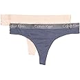 Calvin Klein Women`s Motive Cotton Thong 2 Pack