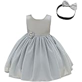 Dressy Daisy Baby Toddler Girls' Special Occasion Dresses Wedding Flower Girl Christmas Party Fancy Ball Gown with Headband