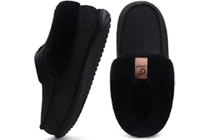 COFACE Women's Memory Foam House Slippers Arch Support Moccasin Winter Shoes Ladies Warm Fuzzy Faux Fur Collar With Indoor Outdoor Rubber Sole