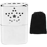 Portable Hand Warmer with Pouch, Refillable Hand Warmer for Camping &amp; Hiking, Metal Hands Warmers in Compact Pocket Size, Reusable Liquid Fuel Heater for Outdoor Winter Use