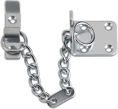 XFORT Polished Chrome Door Chain Narrow Design External Internal Restrictor