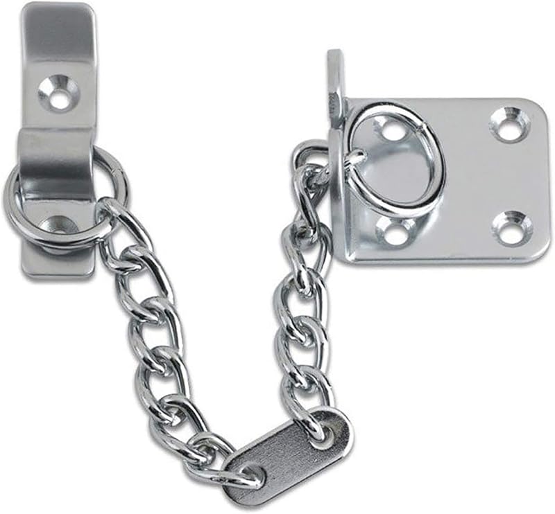 XFORT Polished Chrome Door Chain Narrow Design External Internal Restrictor