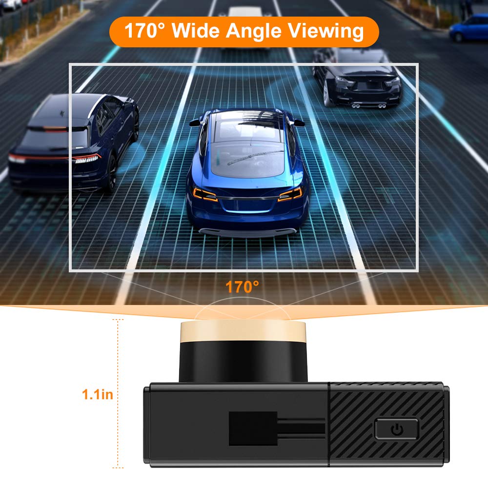 Nulaxy Dash Cam, 1080P Full HD Car Camera Recorder 170° Wide Angle, Super Night Vision, Motion Detection, G-Sensor, Loop Recording, Parking Mode, Supports up to 64GB microSD Card - Black