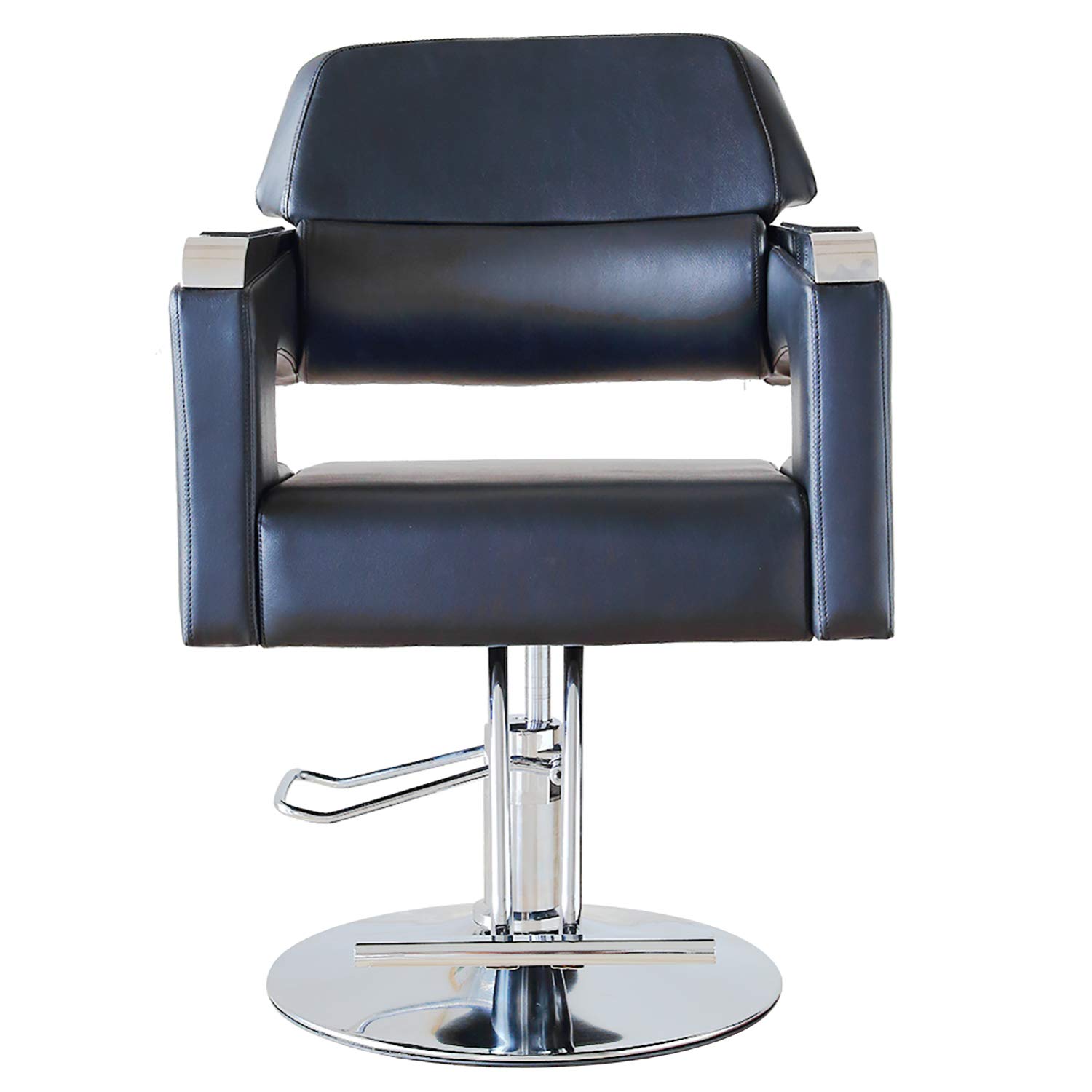 Hydraulic Hair Styling Heavy-Duty Salon Beauty Barber Chair and Adjustable Professional Equipment with Foot Rest and Rotated Square Thick Cushion(FOHGFNT), Black: Beauty