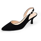 DREAM PAIRS Women's Kitten Heels Slingback Closed Pointed Toe Low Pumps Shoes Women Party Wedding Sexy Casual Dress Shoes