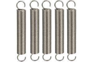 uxcell Extended Tension Spring Wire Diameter 0.047", OD 0.39", Free Length 2.76" Stainless Steel Small Dual Hook Tension Spring 5pcs