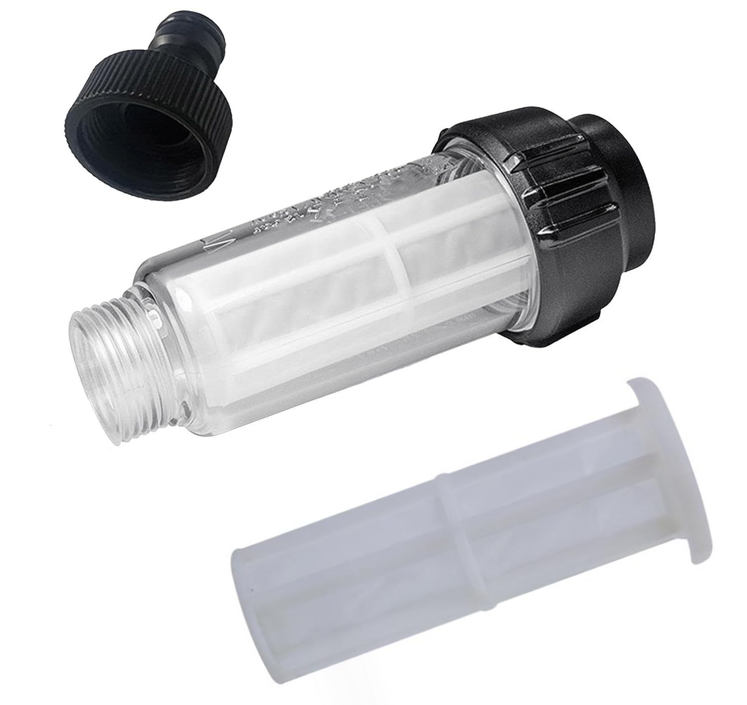 LATRAT Water Filter Garden Hose, 3/4 Inch Water Pre-Filter, with 1 Filter Insert for Pressure Washer, Motorhome, Garden Pump, Garden Watering