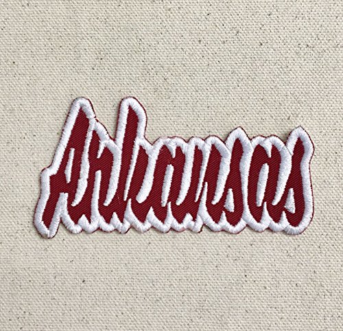 Arkansas - Cardinal Red/White - Team Mascot - Words/Names - Iron on Applique/Embroidered Patch