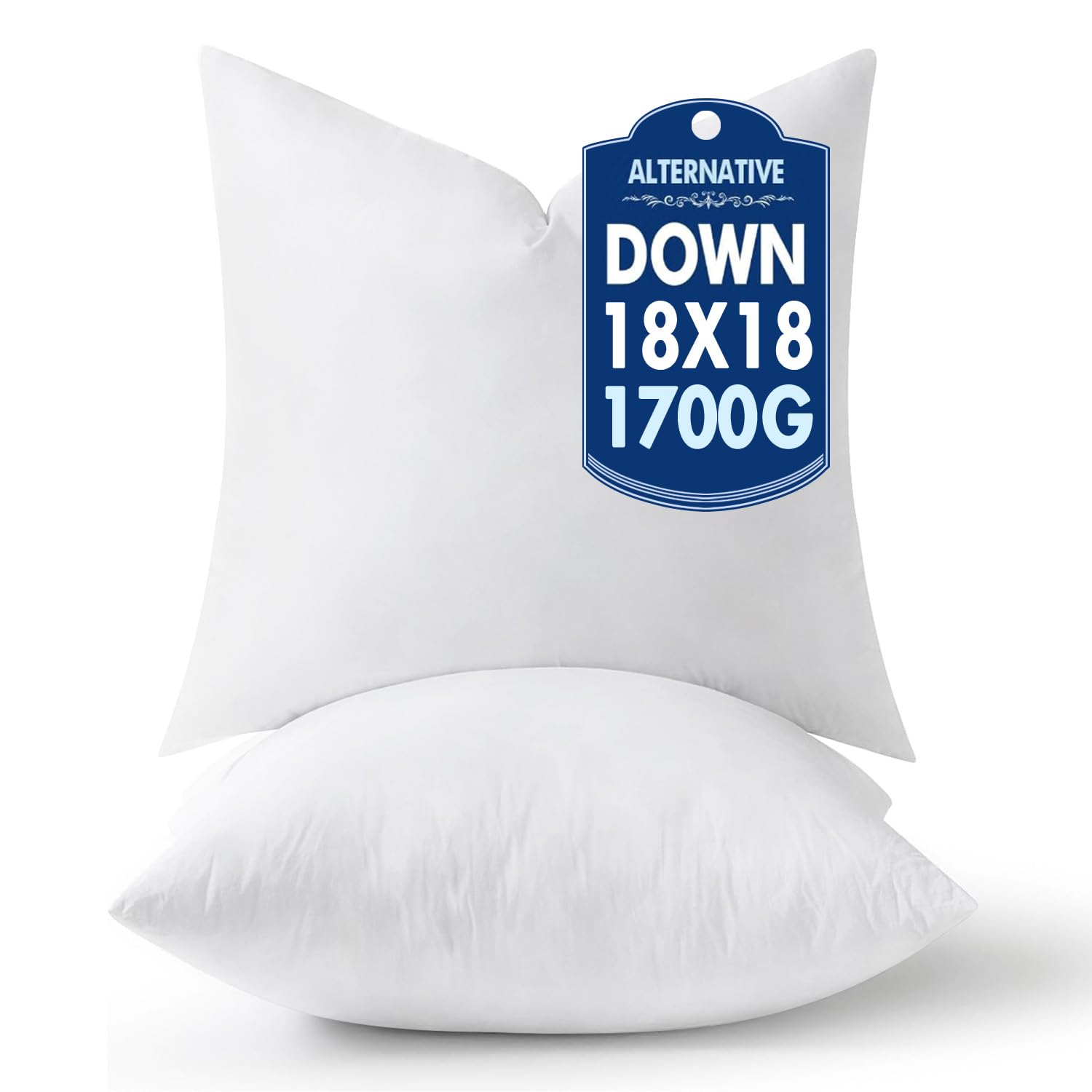 Photo 1 of MIULEE 18x18 Pillow Inserts,Down Alternative Pack of 2 Decorative Throw Pillows for Sofa Couch Bed, Ultra Soft Fluffy Bed Sleeping Form