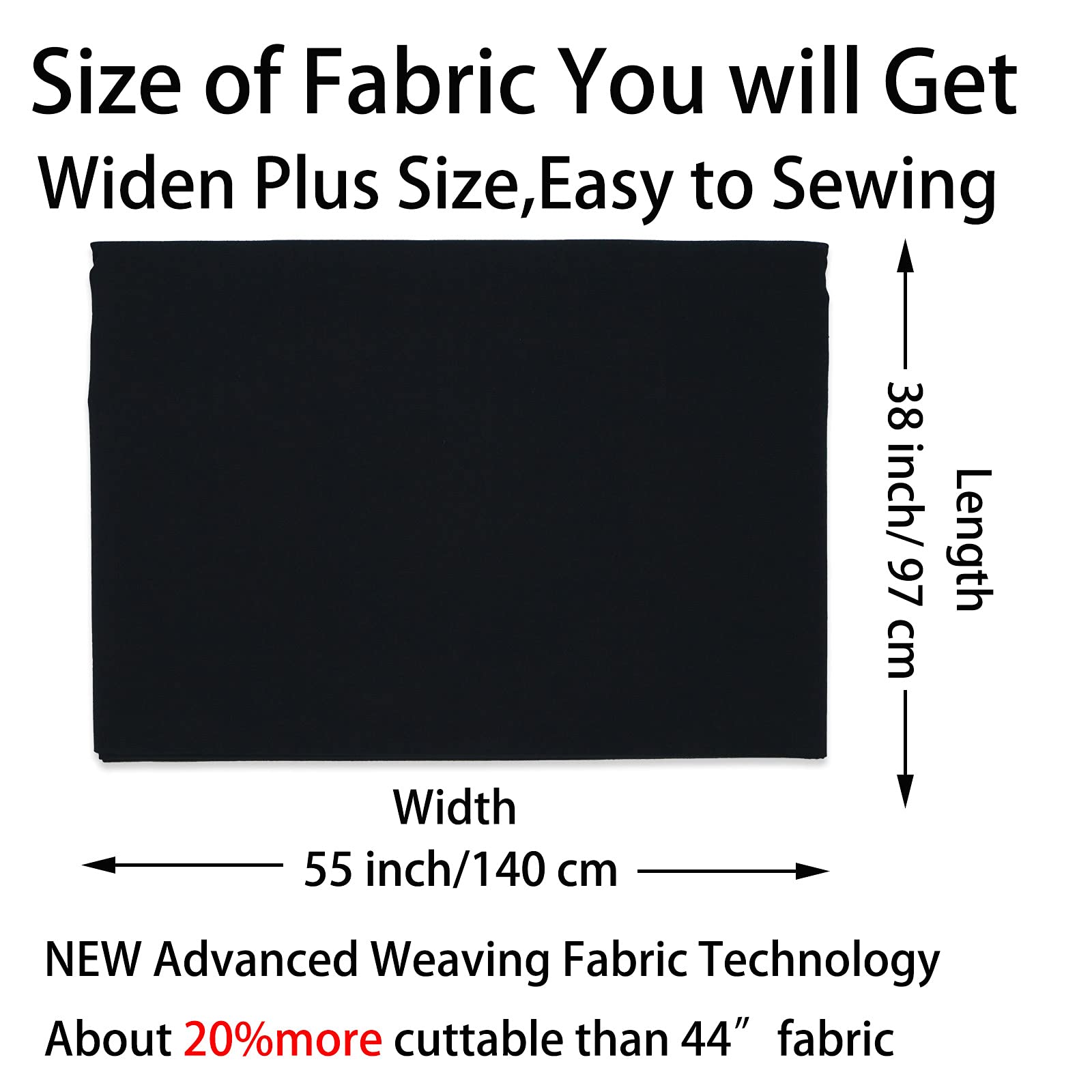 Master FAB -Black 100% Cotton Fabric Poplin Fabric by The Yard for Sewing DIY Crafting Fashion Design Printed Floral Washable Cloth(Black)