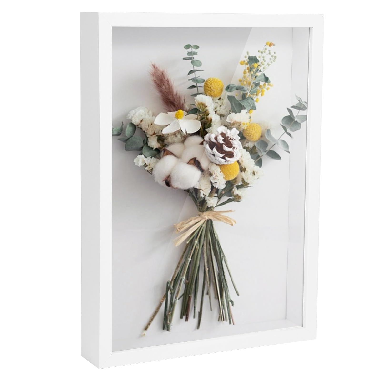 3D Shadow Box A4, Deep Wooden Picture Frame Display Box for Tabletop and Wall (22.7x31.4cm)