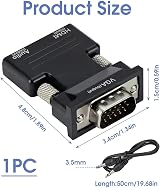 Aradoea Silver HDMI to VGA Adapter 1080P Full HD Converter w/ Audio Cable view 2