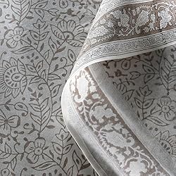 Ridhi Taupe Jal 100% Cotton Round 90 Tablecloth