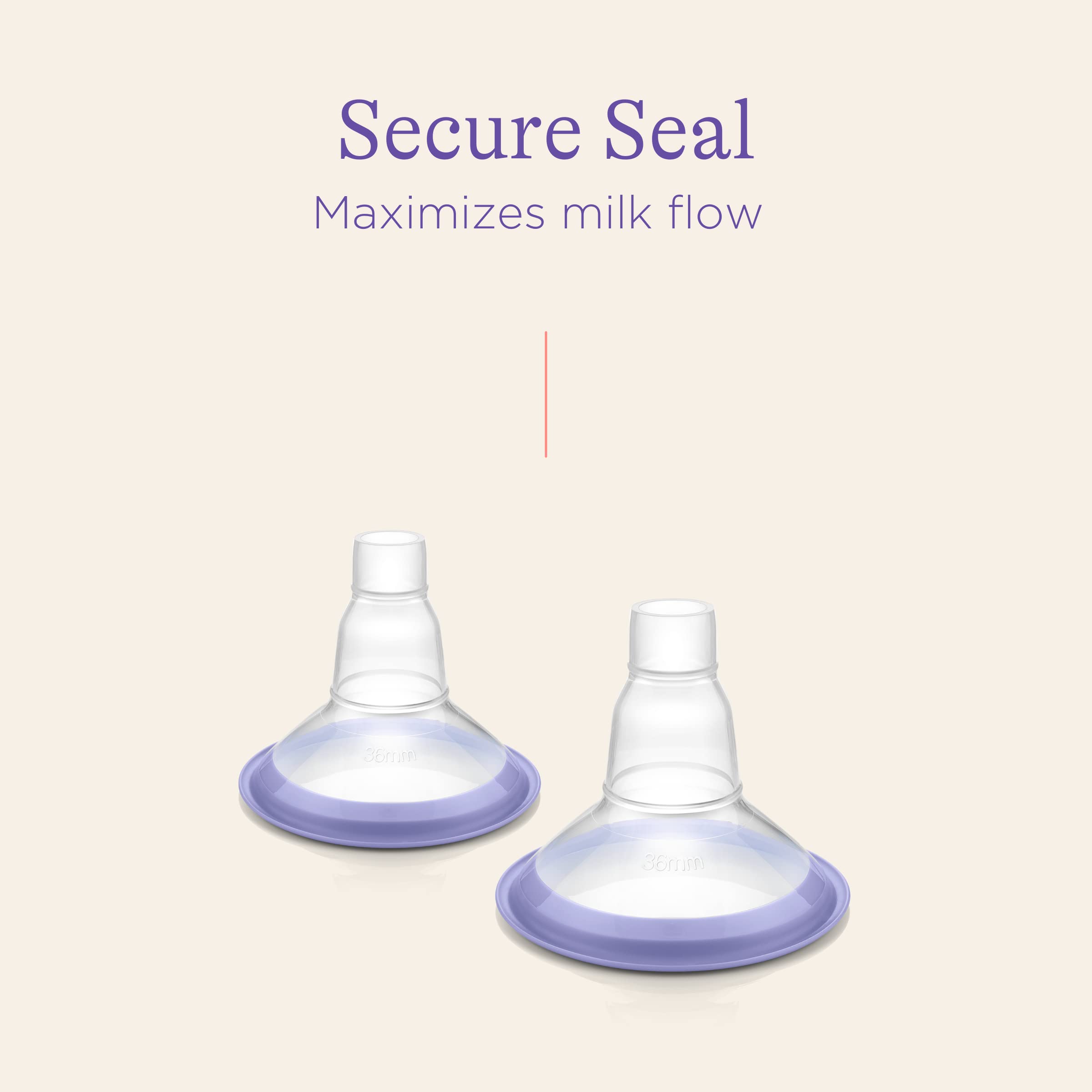 Lansinoh ComfortFit Breast Pump Flanges, Size 36mm, 2 Count