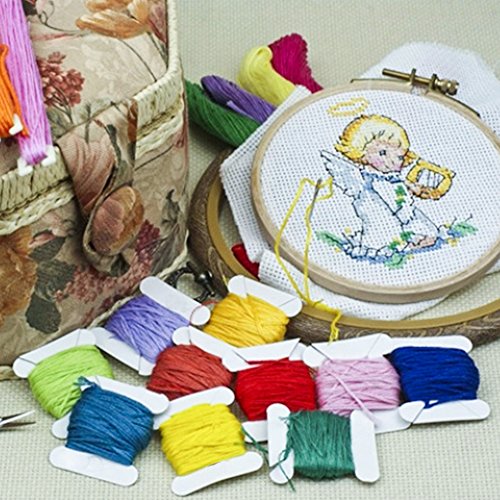 Embroidery Floss with Organizer Storage Box, BASEIN 108 Colors Friendship Bracelets Floss String Embroidery Thread String Kit with 39 Pcs Cross Stitch Kits Tools