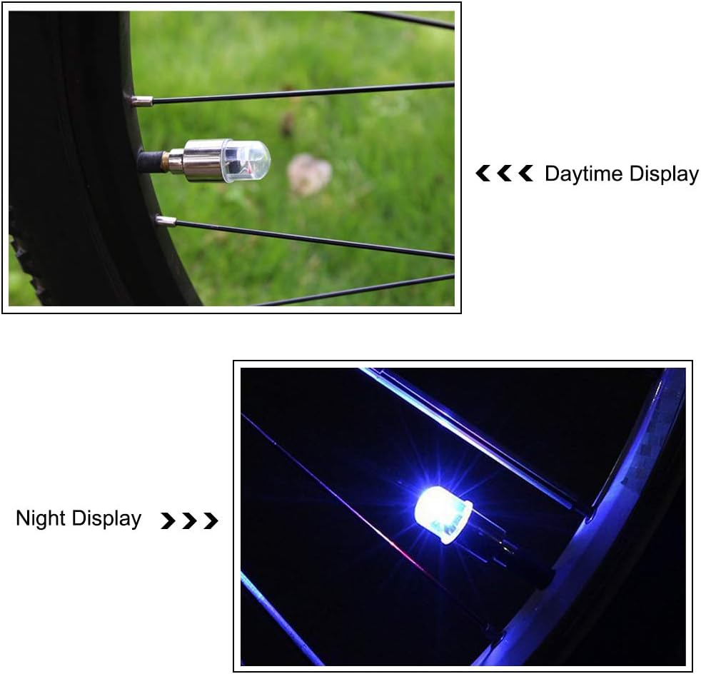 CJRSLRB 4Pcs Car Tire Valve Lights, Bike LED Wheel Light, Waterproof LED Valve Cap Lamp for Car Bike Motorcycle (Colorful): Automotive