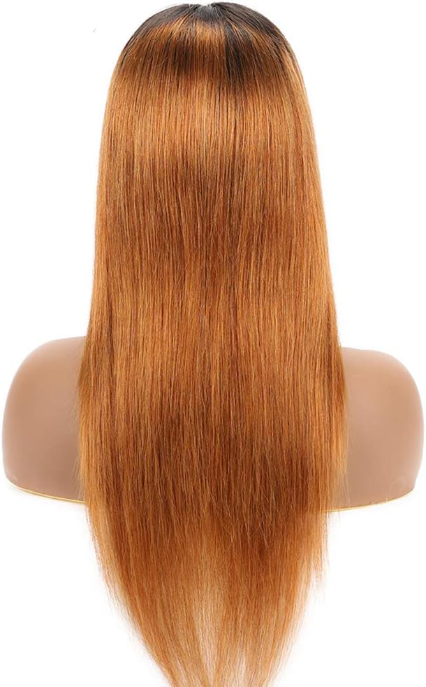 YanT HAIR Lace Front Wigs Human Hair For Women 4X4 Size Lace Straight Wig Ombre 1B/30 Color, T1b/30 Color, 12 inches - Image 4