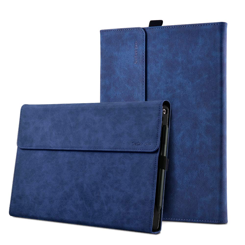 Xisiciao Surface Pro 7/7+/6/5/4 Case, Thin and Light Portfolio Business Cover Stand, Compatible with Keyboard