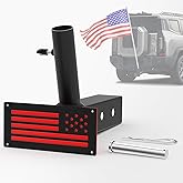 TRCYINC Hitch Flag Pole Holder, Universal for Standard 2" Hitch Receivers, Compatible with Truck, Jeep, Pickup, RV, SUV, Trailer, Black