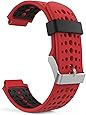 Garmin Forerunner 235 Watch Band, MoKo Soft Silicone Replacement Watch Band for Garmin Forerunner 235 / 220 / 230 / 620 / 630 / 735 Smart Watch - Red & Black