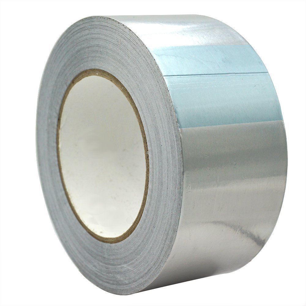 Aluminum Foil Tape 20-48-72-96MM X 50M Heath Insulation Duct Self Adhesive & for Polycarbonate Sheets (72mm)