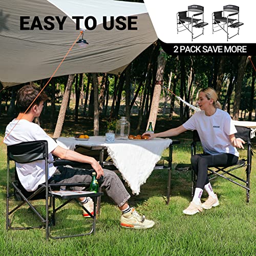 KingCamp Folding Camping Chair, Heavy Duty Portable Directors Style