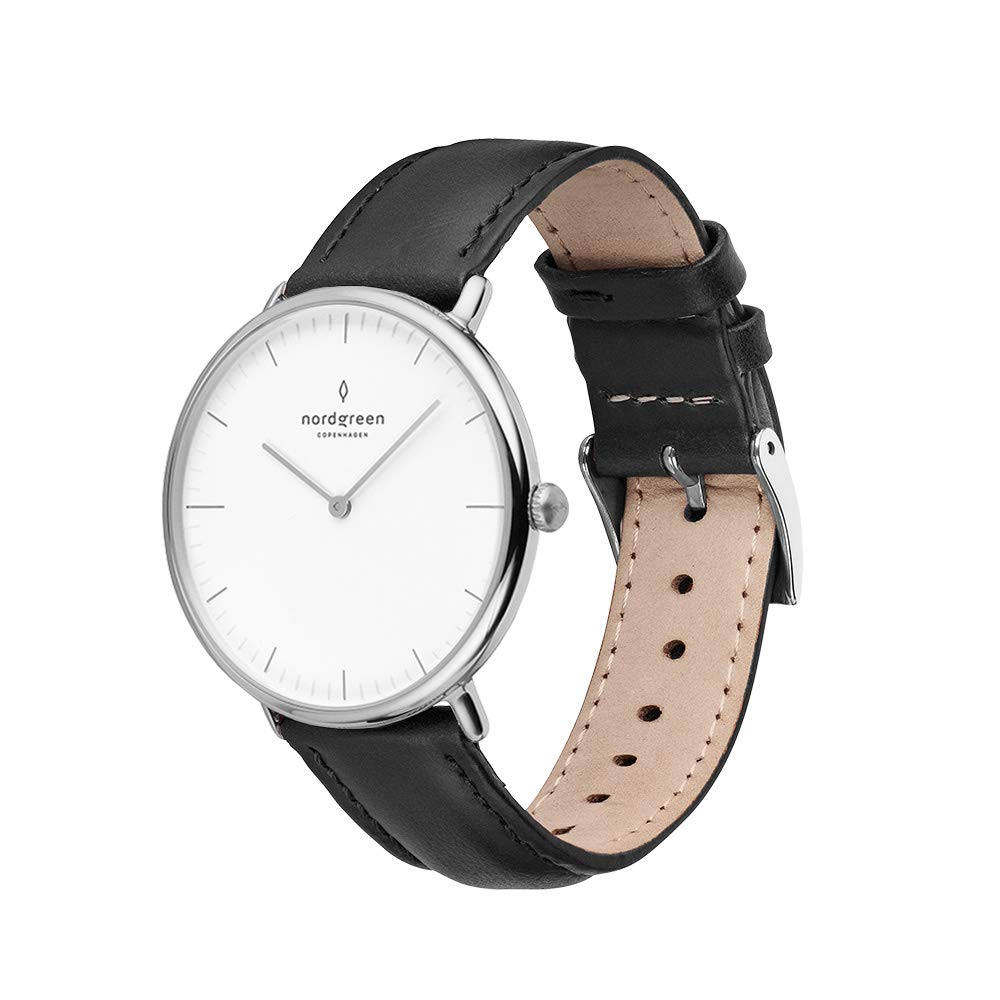 Nordgreen Scandinavian Design Watch - Analog Quartz, Silver/Gold, Interchangeable Leather/Mesh Straps, Stylish Wristwatch, Unisex, Water Resistant, Fashionable Timepiece, Modern, Model Native