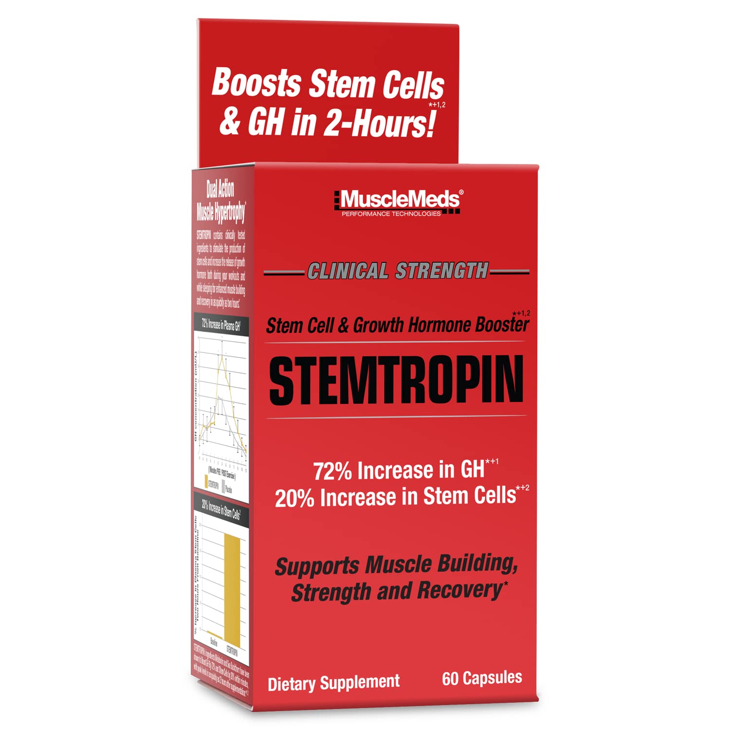 Photo 1 of MuscleMeds STEMTROPIN Stem Cell & Growth Factor Booster, Natural Supplement for Performance Enhancement & Anti-Aging, Muscle Building and Recovery, 60 Veggie Capsules