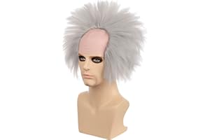 MUPUL Old Man Bald Wig For Adults,Grey Hair Wig Men Cosplay,Halloween Wigs For Men