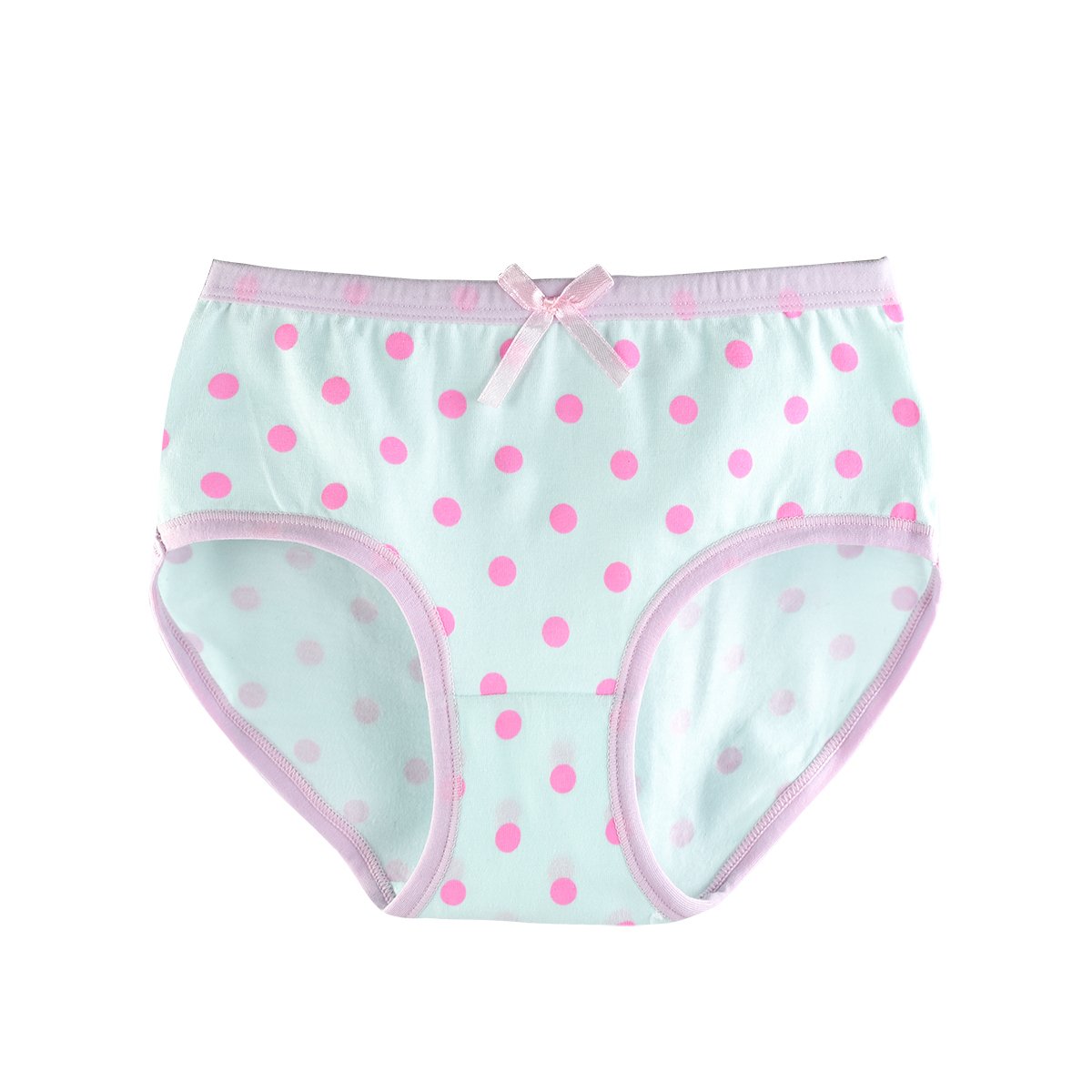 slaixiu Cotton Girls Underwear Briefs Cute Polkadot Cartoon Kids Panties 6-Pack(UW234-120)