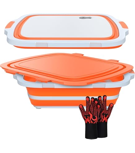 Amazon.com: XL Collapsible BBQ Prep Tub with Cutting Board & Drain