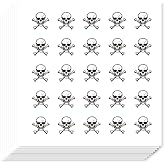 AHANDMAKER 500Pcs Self-Adhesive Planner Stickers, Skull Stickers Pirate Skull Paper Decals for Planner Calendar Scrapbook Crafting Arts Party Seal Theme Party Decor DIY, 0.5 Inch