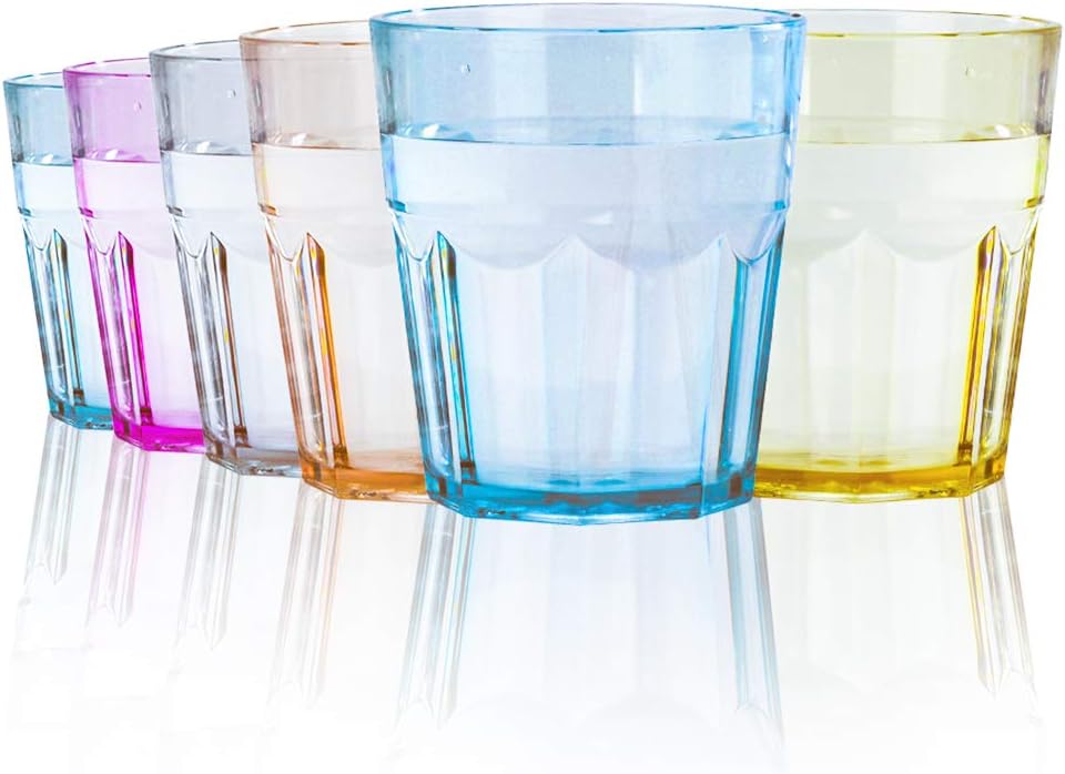 ECOZEN 8 oz Unbreakable Premium Tritan Plastic Drinking Tumbler Set