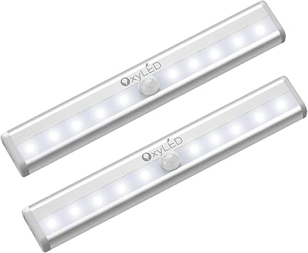 Oxyled Motion Sensor Closet Lights Battery Operated 10 Led Closet Light Wireless Under Cabinet Light With Magnetic Security Closet Light Stick Up Motion Sensor Night Lights For Cabinet Stairs 2 Pack Under Cabinet