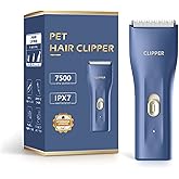 Grimgrow Dog Cat Home Hair Waterproof Clipper Portable Electric USB Rechargeable Pet Grooming Tools Low Noise Shaver Cordless Trimmer for Small and Large Pets