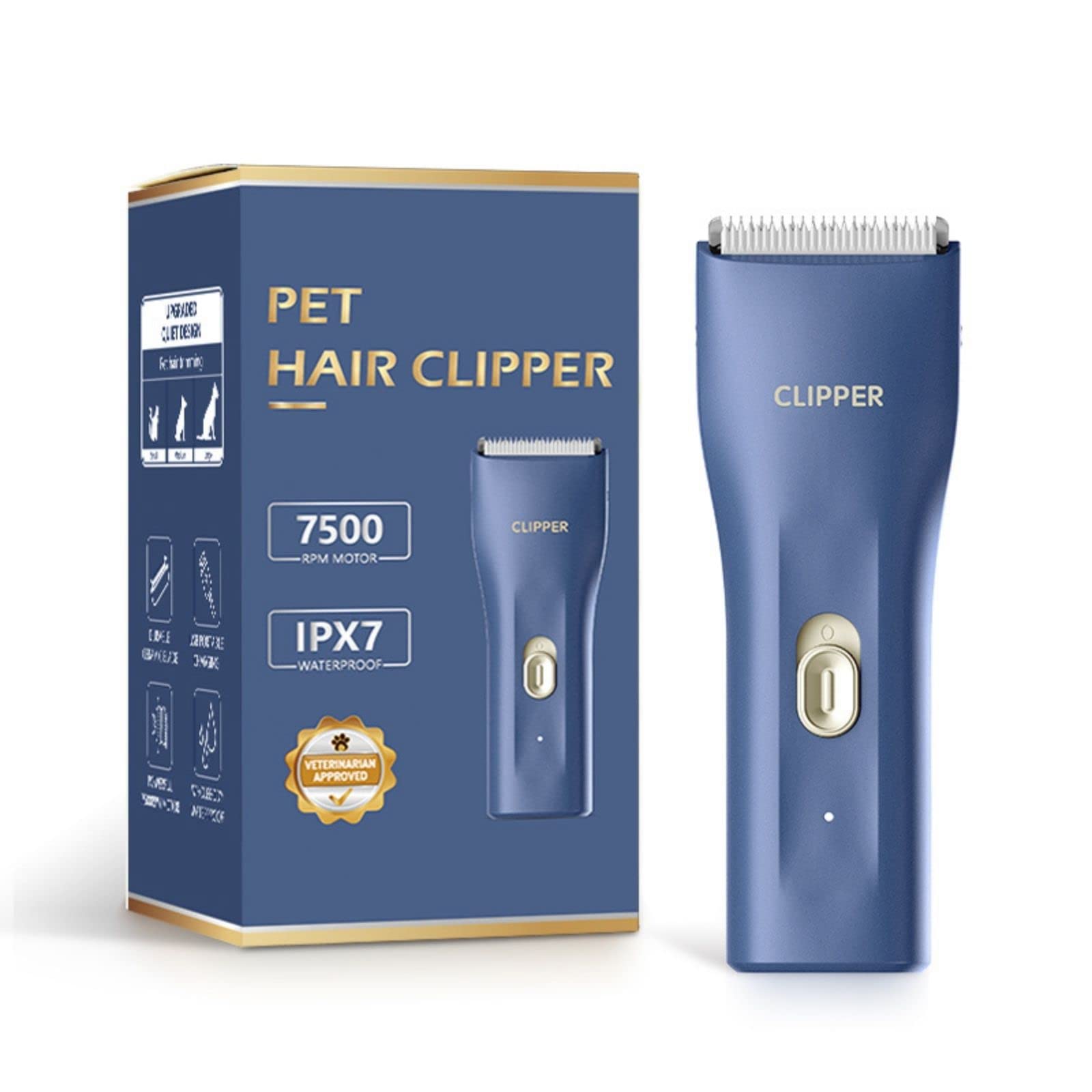 Photo 1 of Dog Cat Home Hair Waterproof Clipper Portable Electric USB Rechargeable Pet Grooming Tools Low Noise Shaver Cordless Trimmer for Small and Large Pets