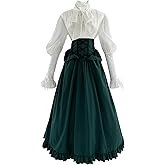 CR ROLECOS Victorian Dress Women 1800s Edwardian Costume 2-Piece Victorian Costume Ball Gown