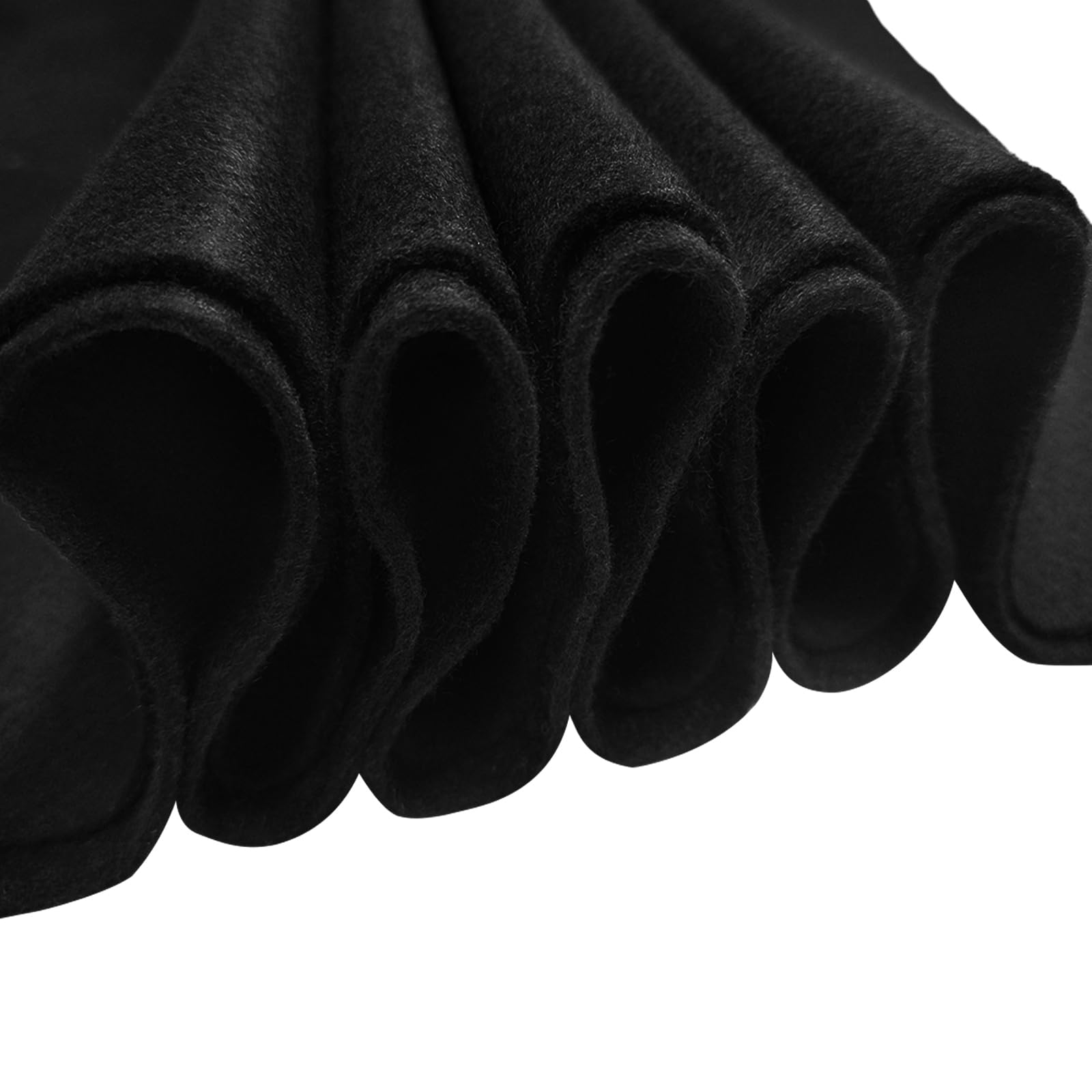 Jtnohx Colour Felt Fabric, 1.4mm Felt Sheets for Crafts, 90x90cm Soft Craft Fabric for Art and Sewing Projects(Black)