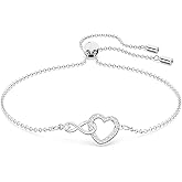 Swarovski Women's Infinity Heart Jewelry Collection, Rose Gold Tone & Rhodium Finish, Clear Crystals