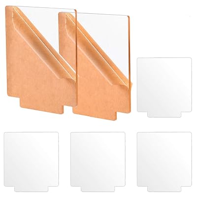 6 Pcs 4mm Acrylic Sheet Clear Cast Plexiglass Square Panel Thick Plastic Glass Board with Double Sided Protective5.8x 3.1 for LED Light Base Signs DIY