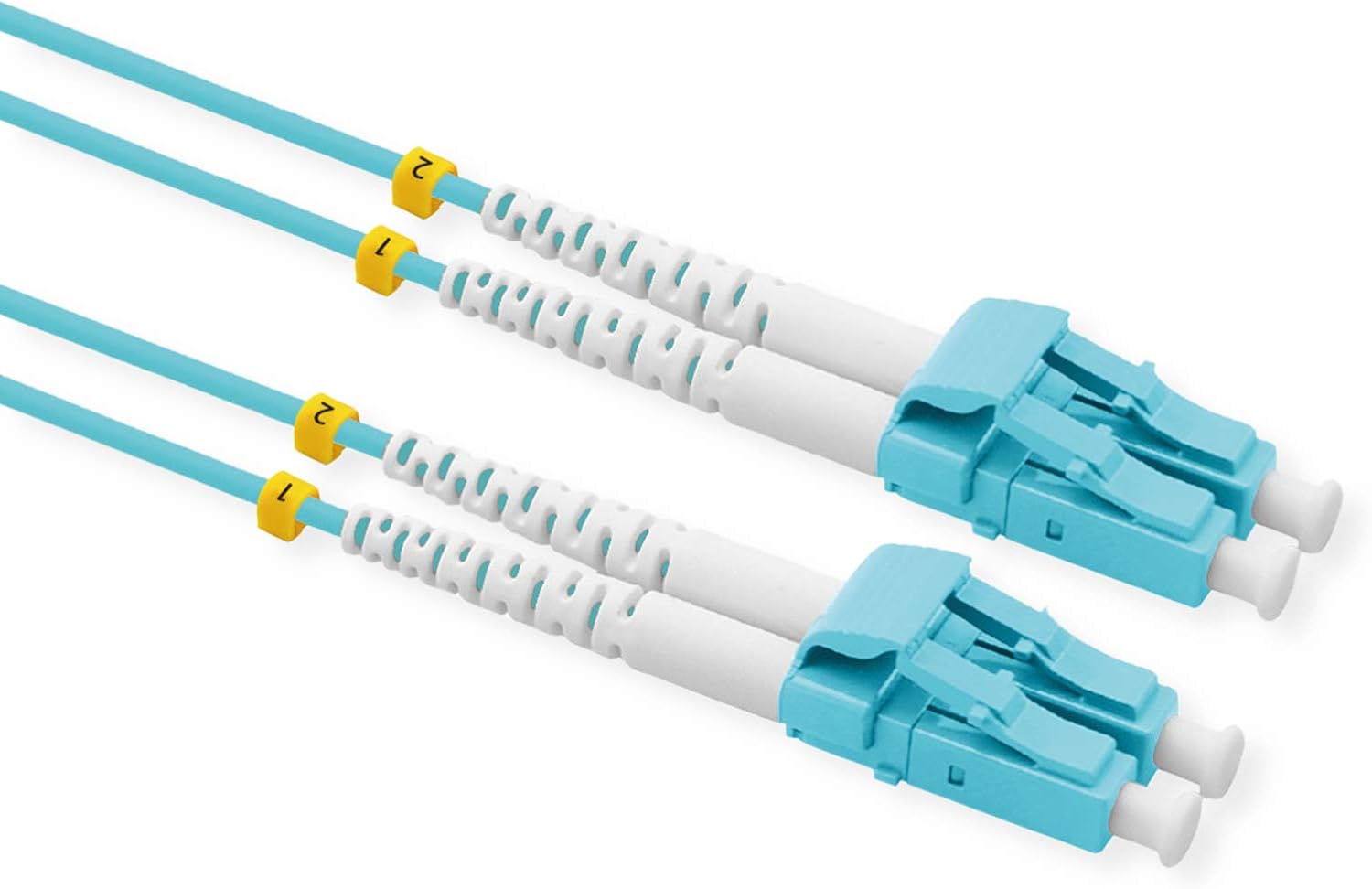 VALUE Fibre Optic Cable 50/125µm OM3, LC/LC, Low-Loss Connector, Turquoise, 2 m
