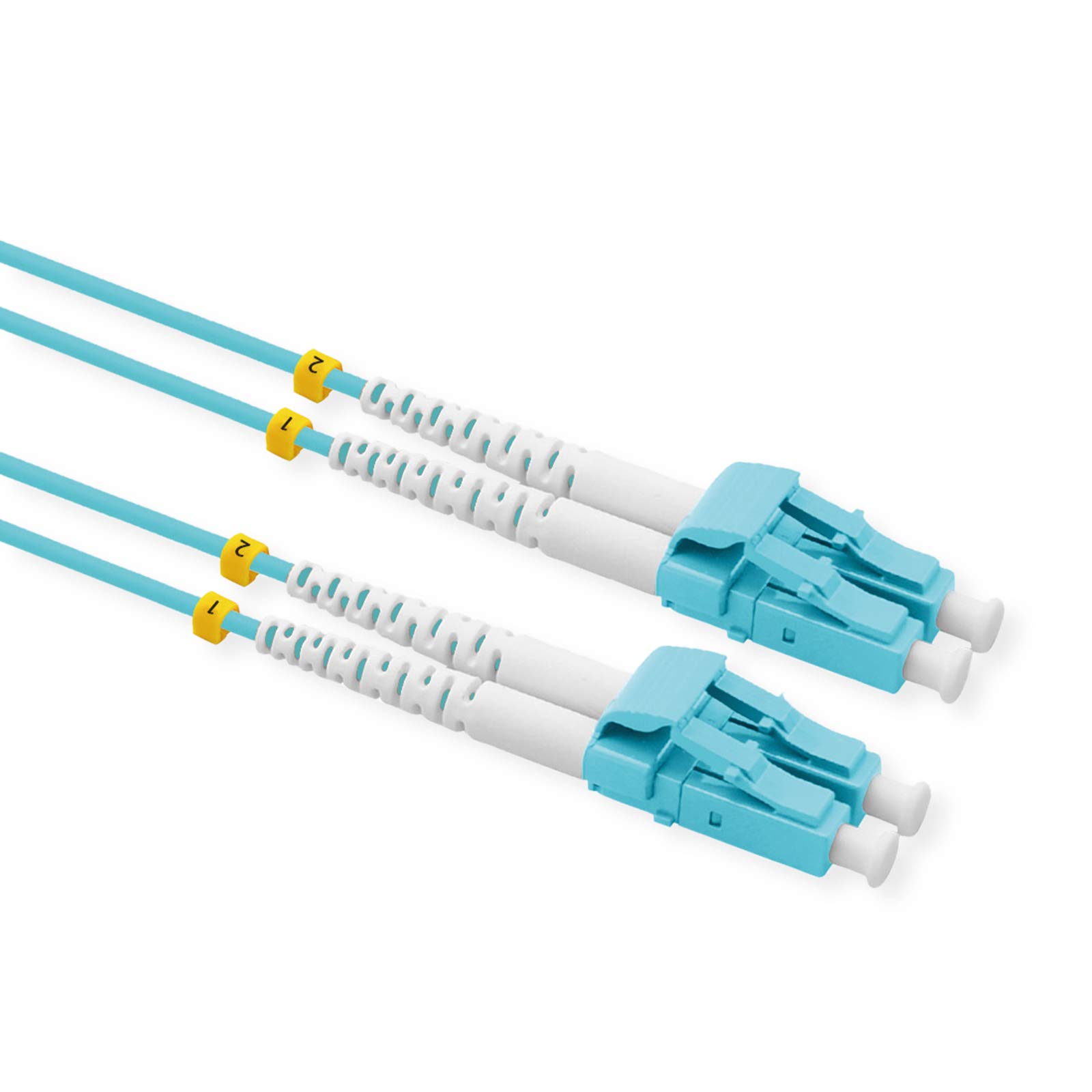 VALUE Fibre-Optic Cable 50/125µm OM3, LC/LC, Low-Loss Connector, Turquoise, 0.5 m