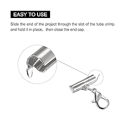 uxcell 10Sets Slide on End Clasps with Lobster Claw