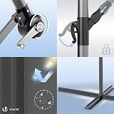 VOUNOT 3m Cantilever Garden Parasol with Crank Tilt 360° Grey view 7