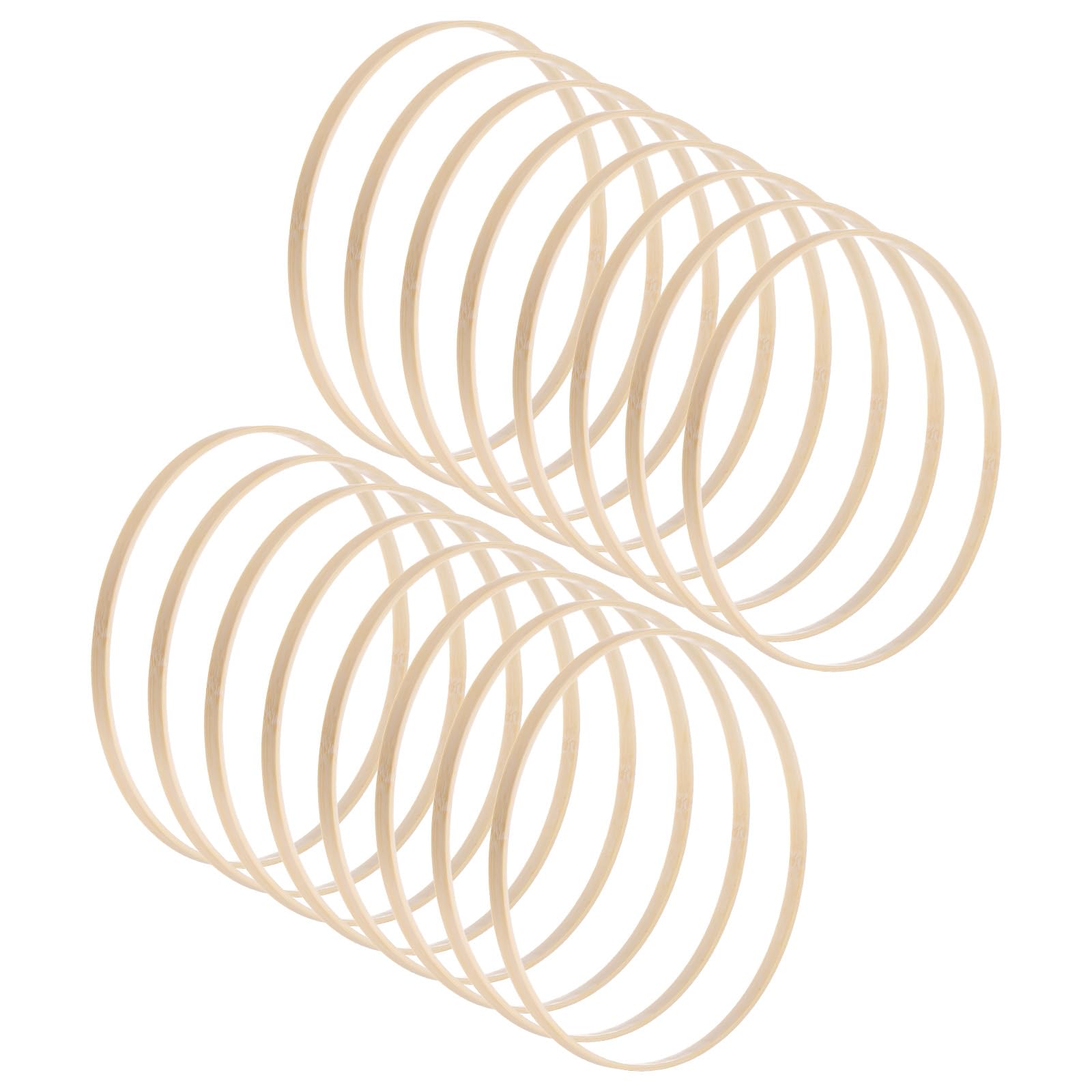 M METERXITY 16 Pack Wooden Bamboo Floral Hoop-10 Inch Craft Wooden Wreath Rings, Apply to DIY Wedding Wreath Decor/Macrame Dreamcatcher/Wall Hanging Crafts (Wooden)
