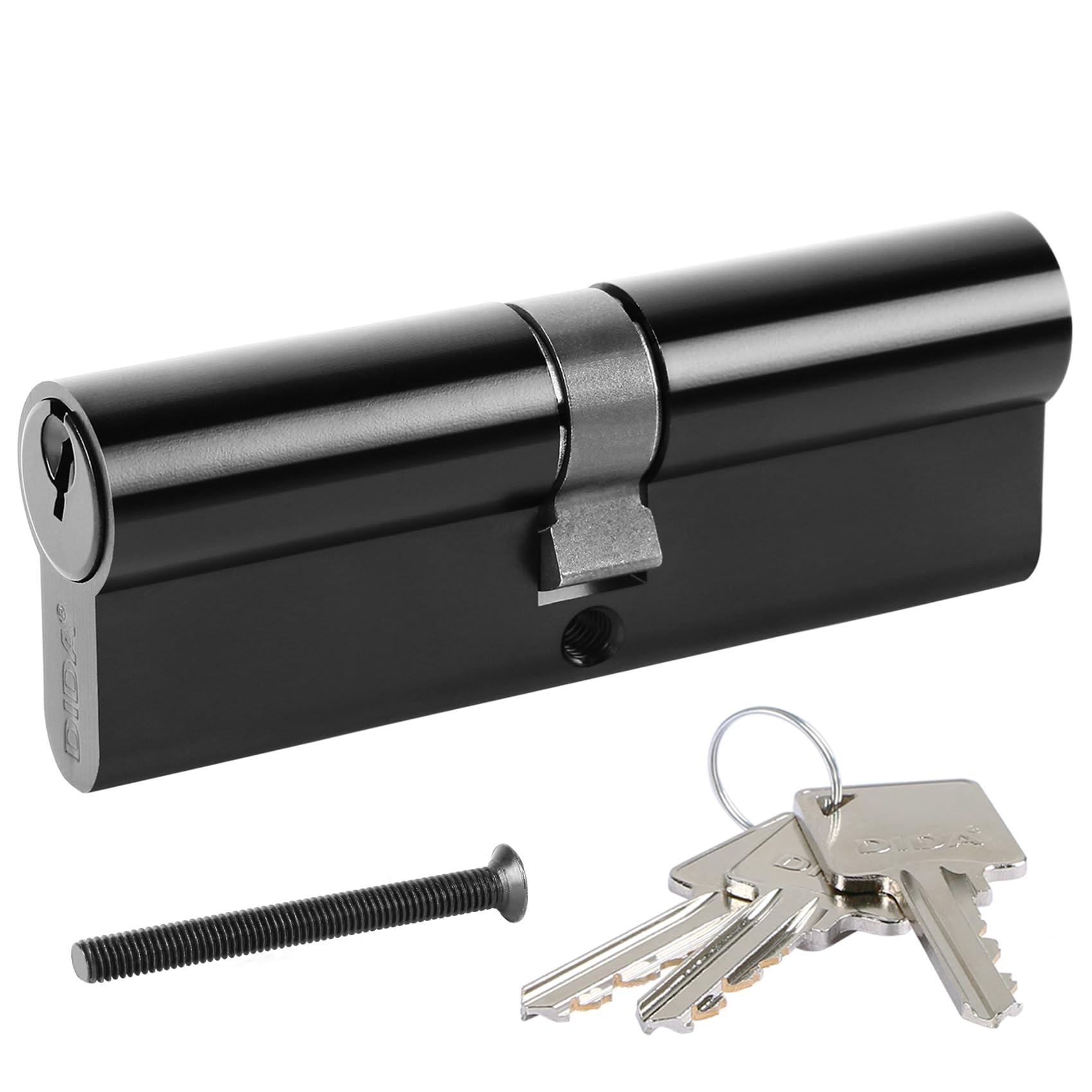 DIDA® 95mm(45/50) Euro Cylinder Lock,UPVC Door Lock Barrel with 3 Keys,High Security,Anti-Pick Anti-Bump Anti-Drill,Matte Black Finish,Suitable for All Door Types,BS EN 1303:2008