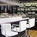 Homall Modern PU Leather Swivel Adjustable Barstools,Synthetic Leather Hydraulic Counter Stools Square Height Bar Stool with Arms Set of 2 (White)